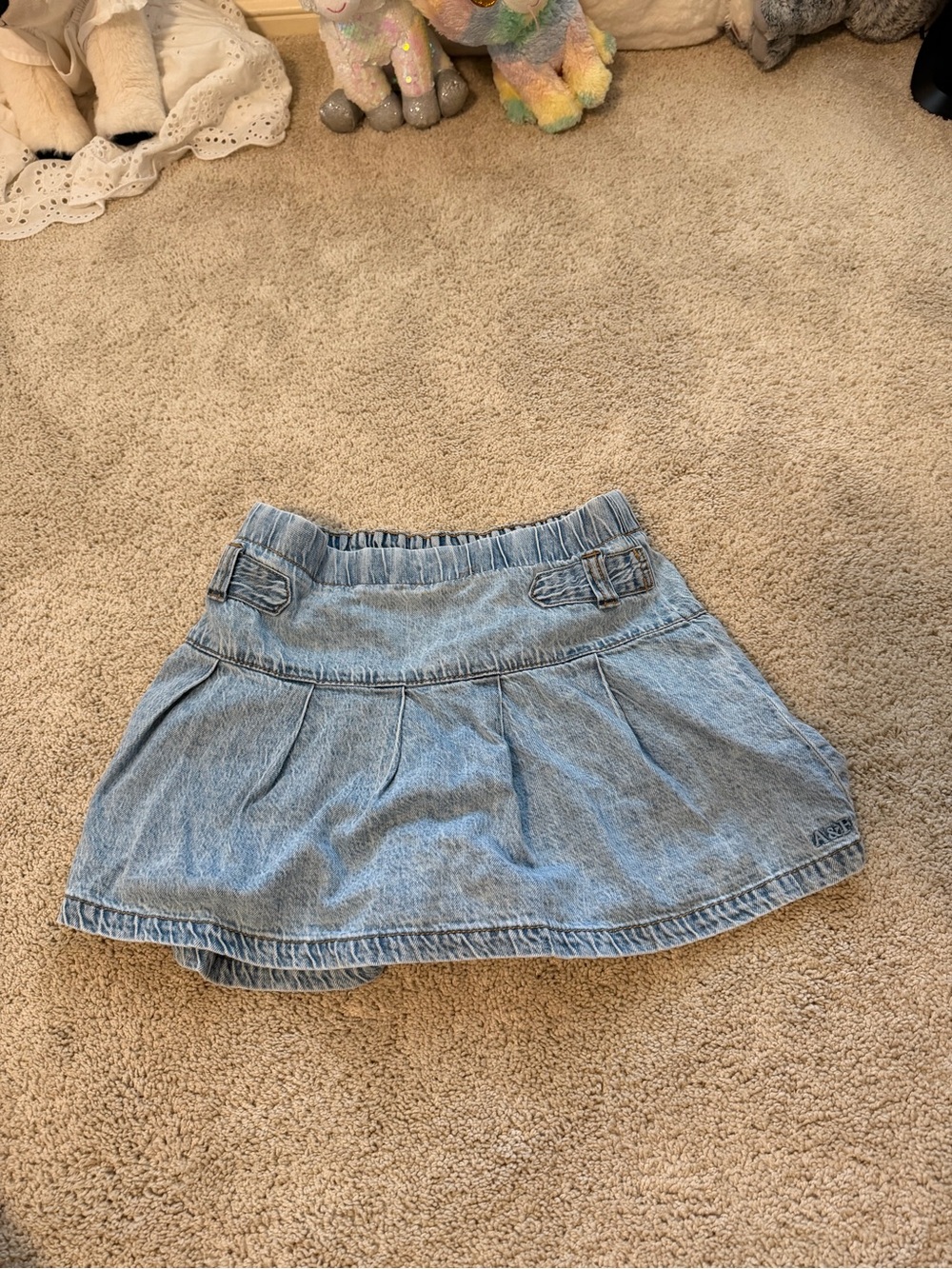 Abercrombie Light Wash Denim Mini Skirt size 13/14